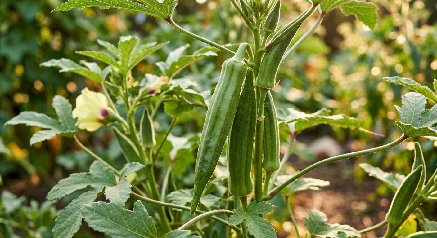 Okra plant